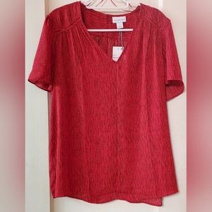 Liz Claiborne Short Sleeve Blouse Size Large